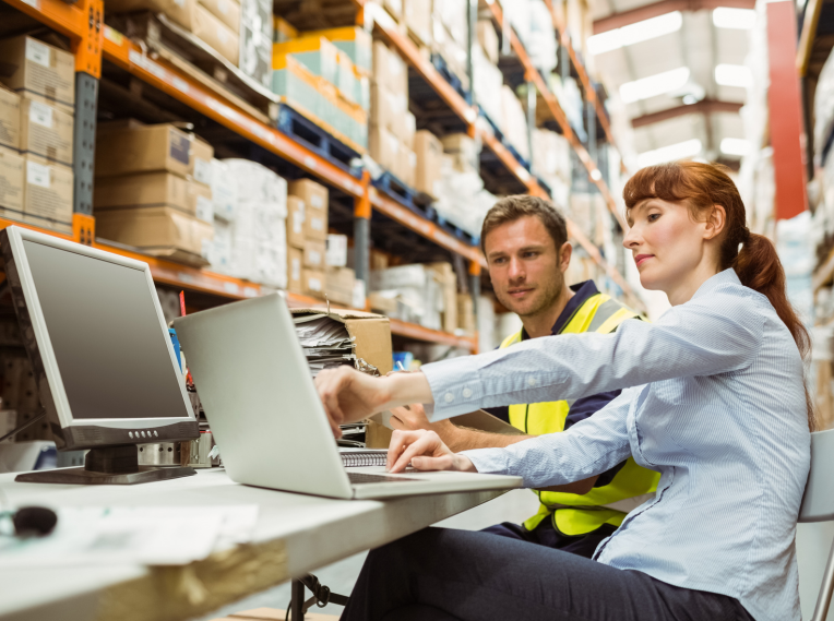 B2B warehouse team placing orders